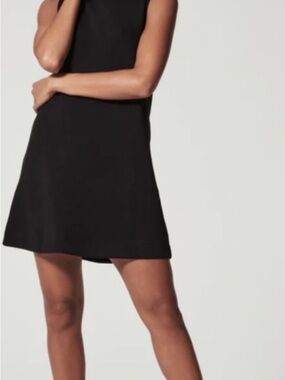 Spanx air essentials mock neck sleeveless dress, navy blue size 1X